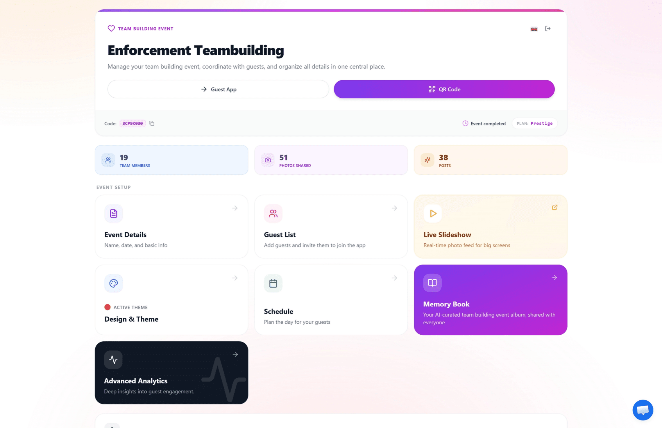 Momentio host dashboard